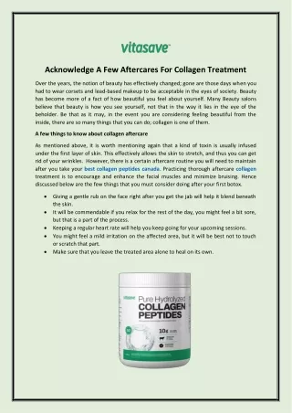 Acknowledge A Few Aftercares For Collagen Treatment