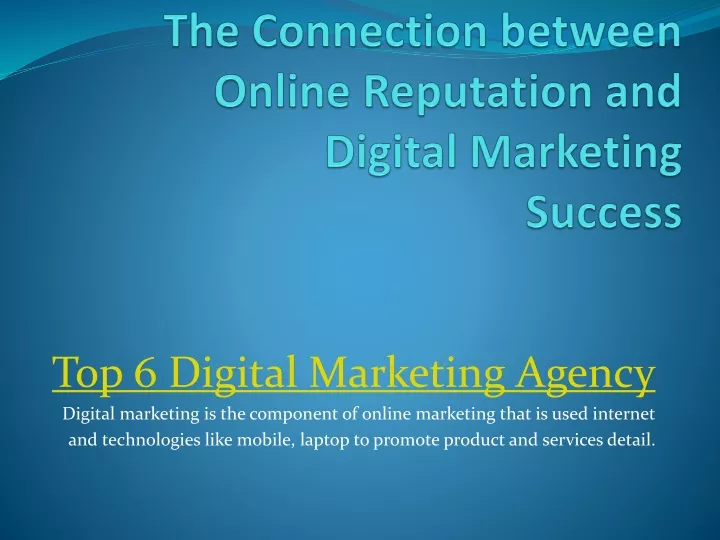 the connection between online reputation and digital marketing success