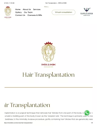 Best Safe Hair Transplantation in Jaipur, Rajasthan India- Hera Hebe