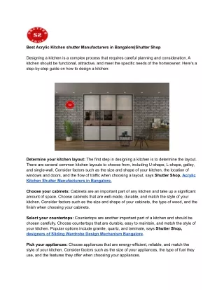 best acrylic kitchen shutter manufacturers