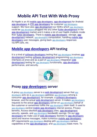 mobile api test with web proxy