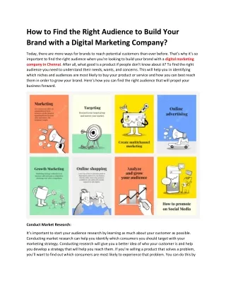 How to Find the Right Audience to Build Your Brand with a Digital Marketing Company