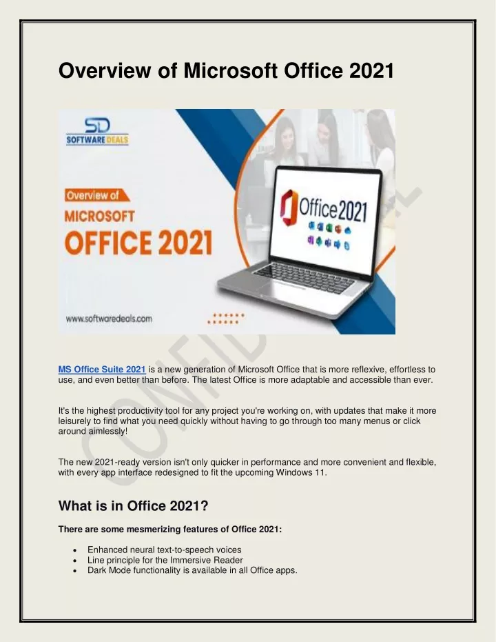overview of microsoft office 2021