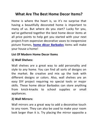 What Are The Best Home Decor Items