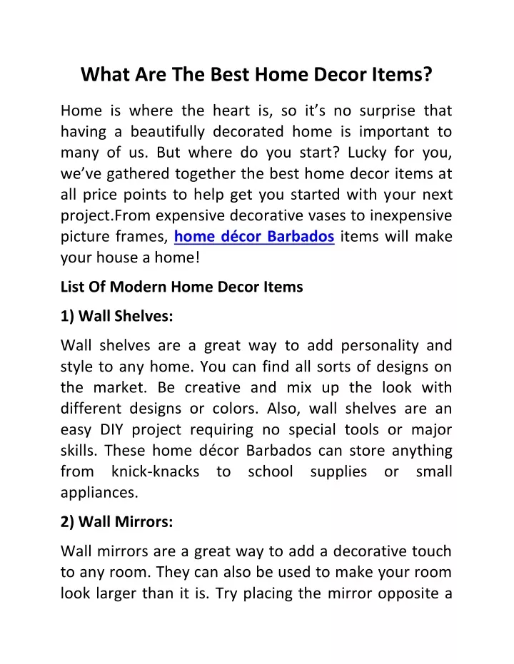 what are the best home decor items