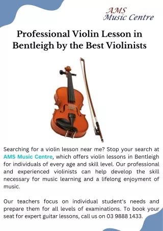 Professional Violin Lesson in Bentleigh by the Best Violinists (3)