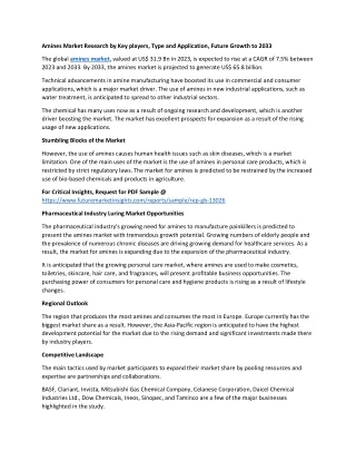 amines market research by key players type