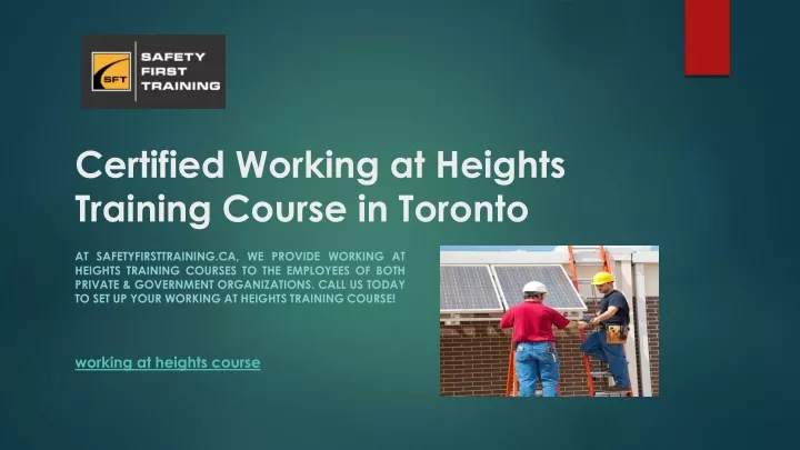 certified working at heights training course