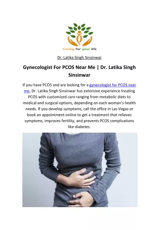 Gynecologist For PCOS Near Me | Dr. Latika Singh Sinsinwar