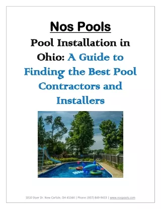 Pool Installation in Ohio - A Guide to Finding the Best Pool Contractors and Ins