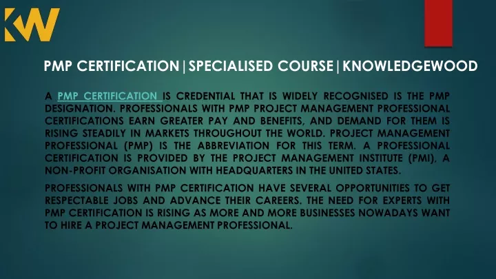 pmp certification specialised course knowledgewood