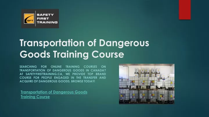 PPT - Transportation Of Dangerous Goods Training Course PowerPoint ...