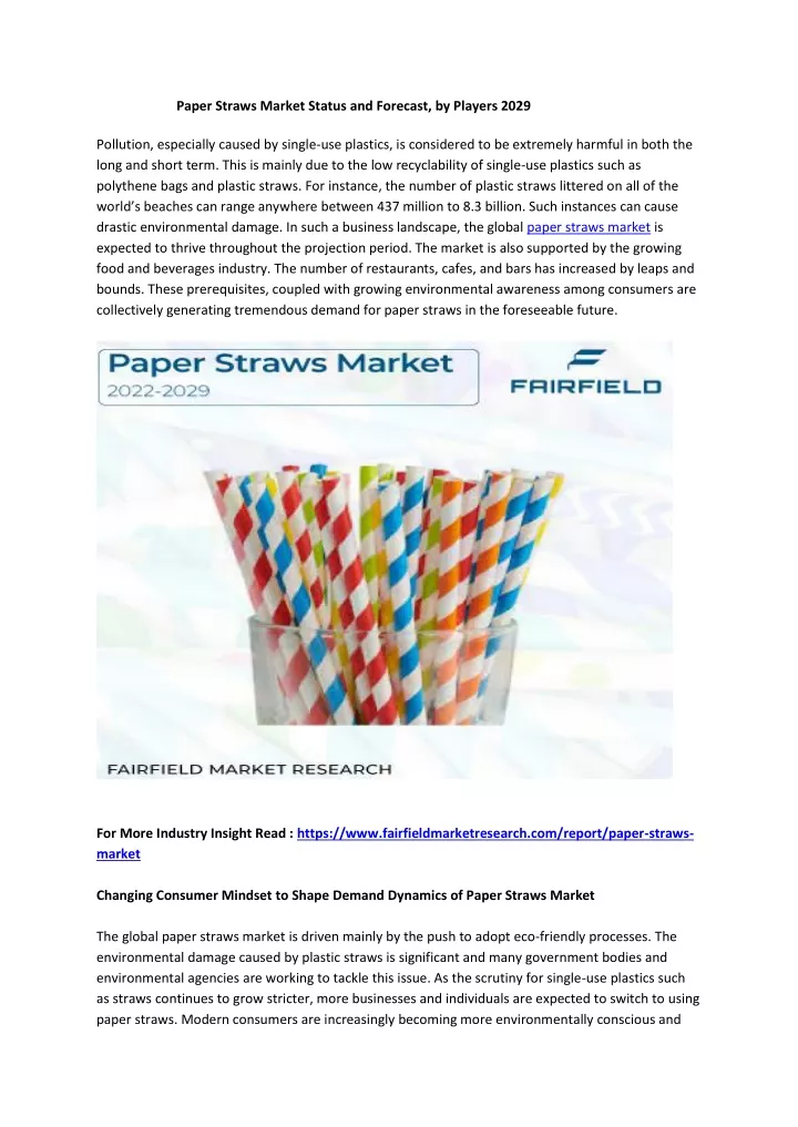 paper straws market status and forecast