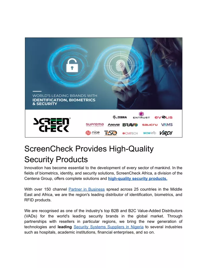 screencheck provides high quality security