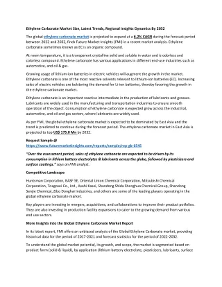 ethylene carbonate market size latest trends