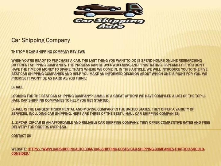 car shipping company