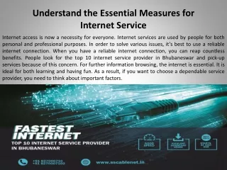 Understand the Essential Measures for Internet Service