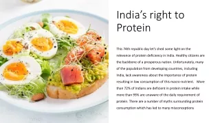 India’s right to Protein_