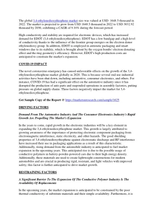 3,4-Ethylenedioxythiophene Market Analysis by Growth, Size (Value and Volume), T