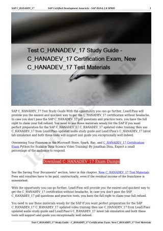 sap c hanadev 17