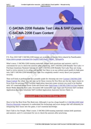 C-S4CMA-2208 Reliable Test Labs & SAP Current C-S4CMA-2208 Exam Content