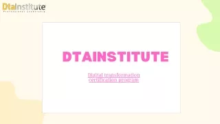 Digital Transformation Certification Program | Dtainstitute.com