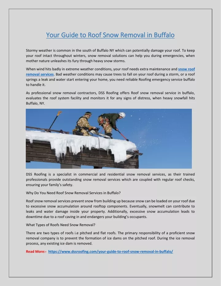 your guide t your guide to roof snow removal