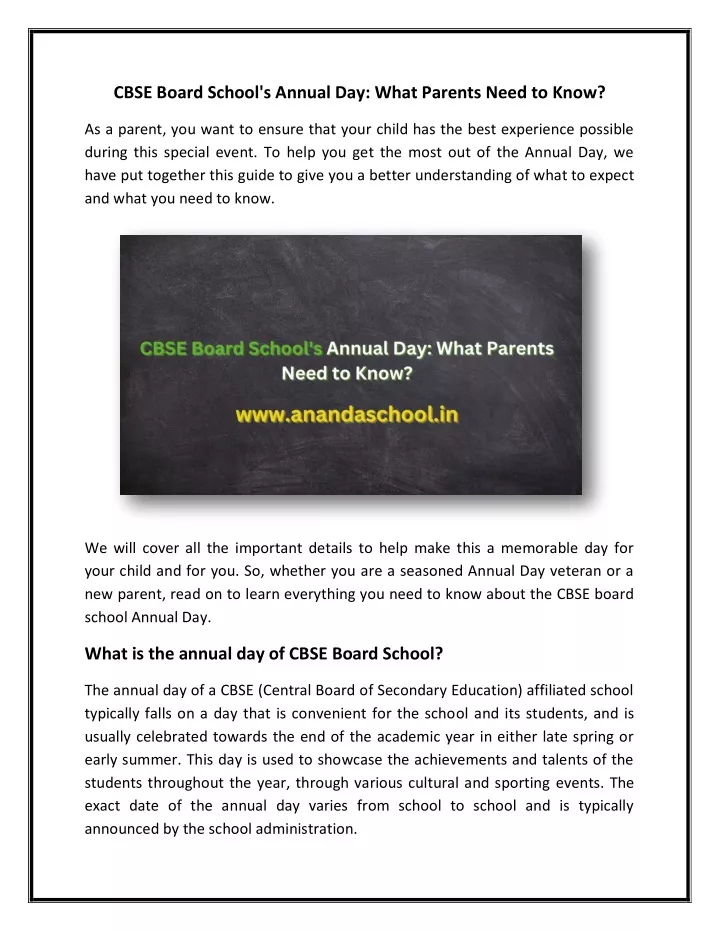 cbse board school s annual day what parents need