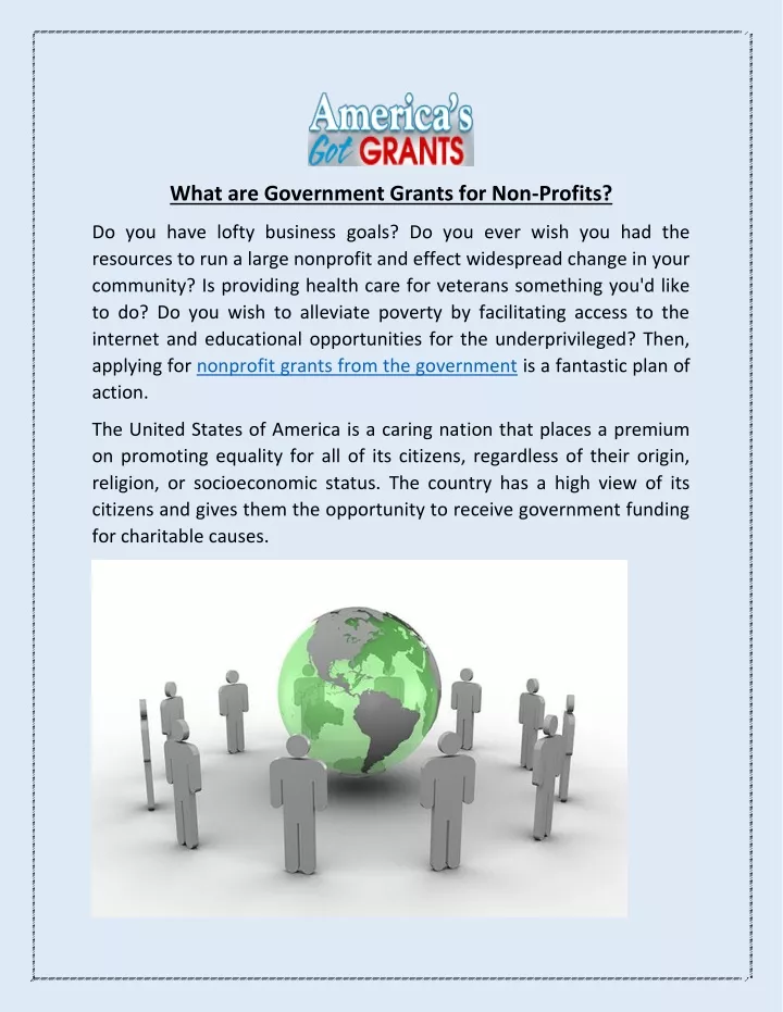 what are government grants for non profits