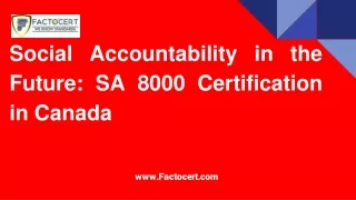 SA 8000 Certification in Canada