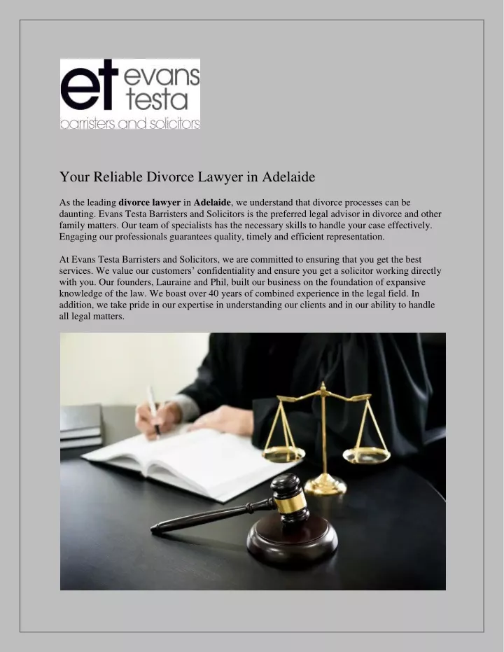 your reliable divorce lawyer in adelaide