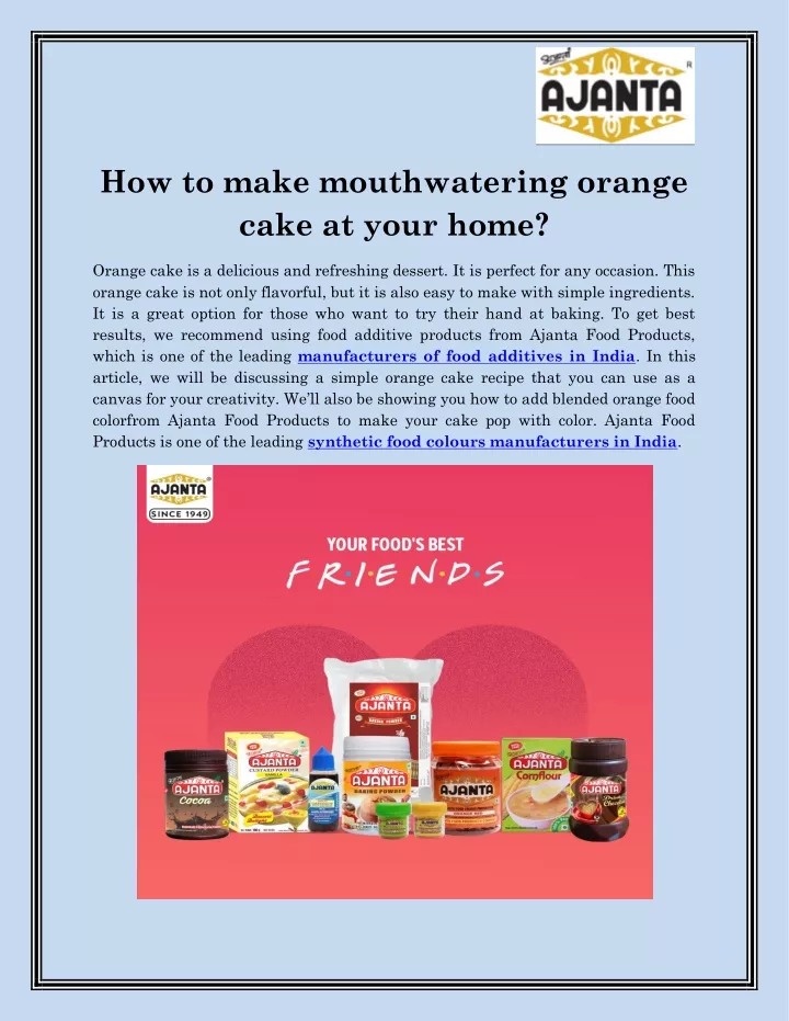 how to make mouthwatering orange cake at your home