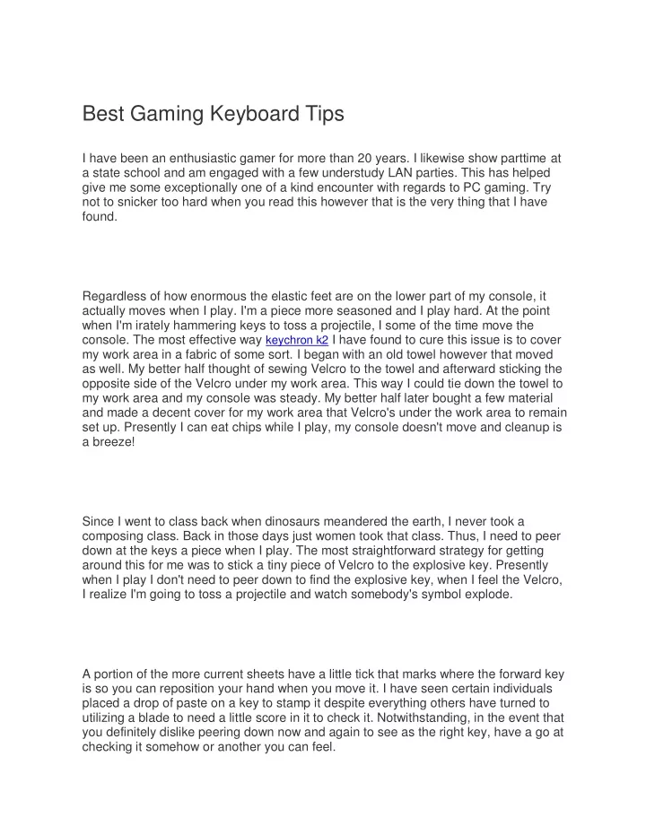 best gaming keyboard tips