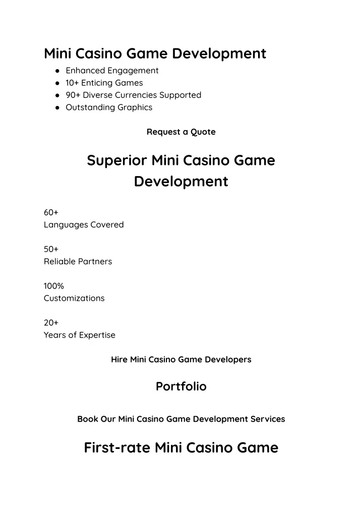 mini casino game development enhanced engagement