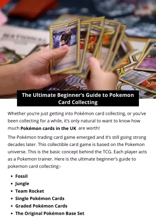 the ultimate beginner s guide to pokemon card