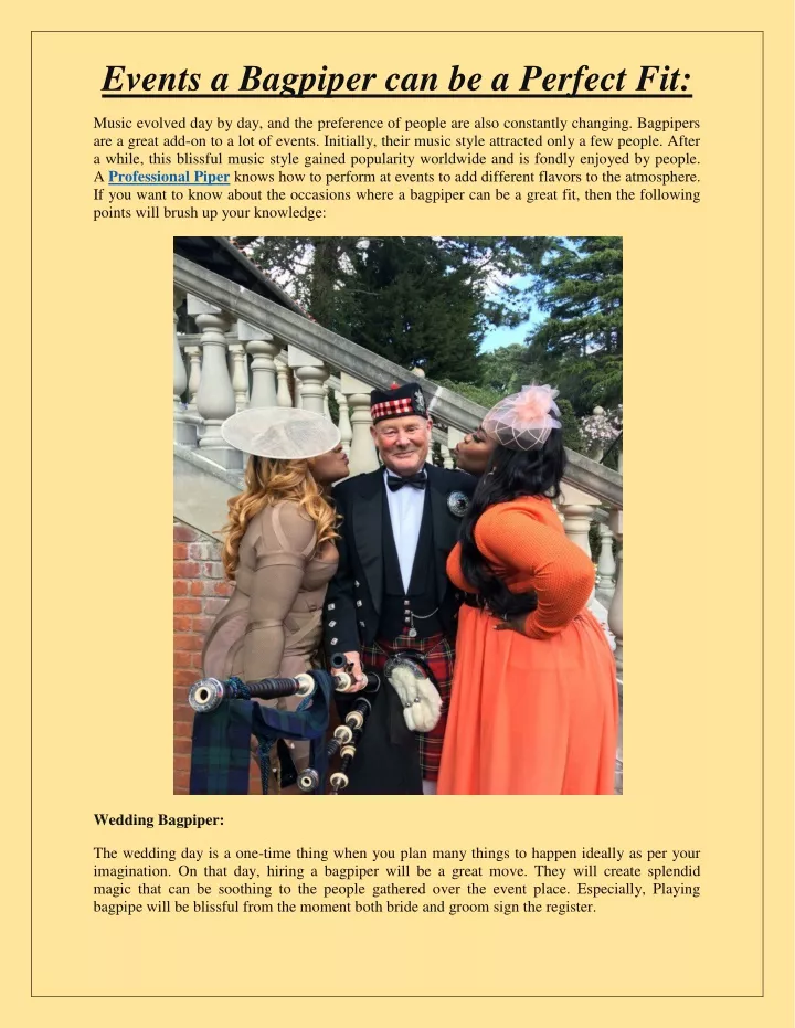 events a bagpiper can be a perfect fit