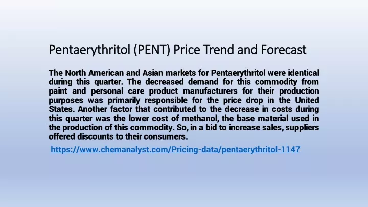 pentaerythritol pent price trend and forecast