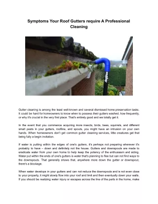 symptoms your roof gutters require a professional
