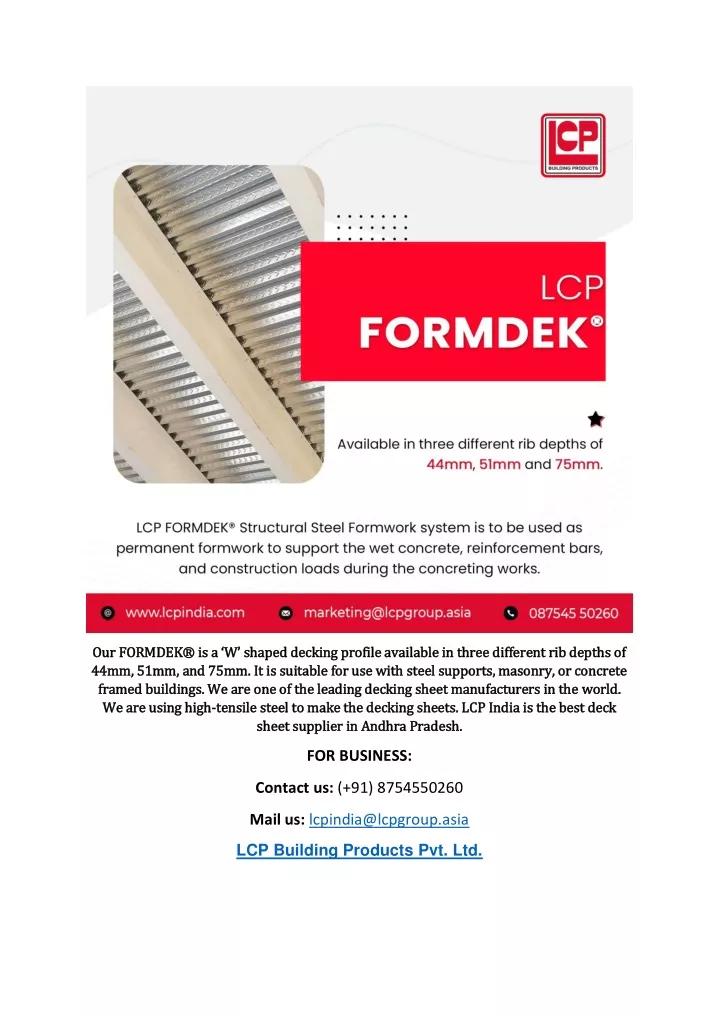 our formdek is a w shaped decking profile