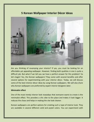 5 korean wallpaper interior décor ideas