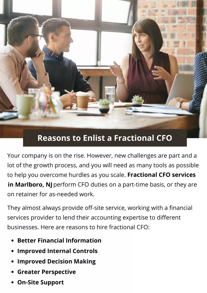 reasons to enlist a fractional cfo