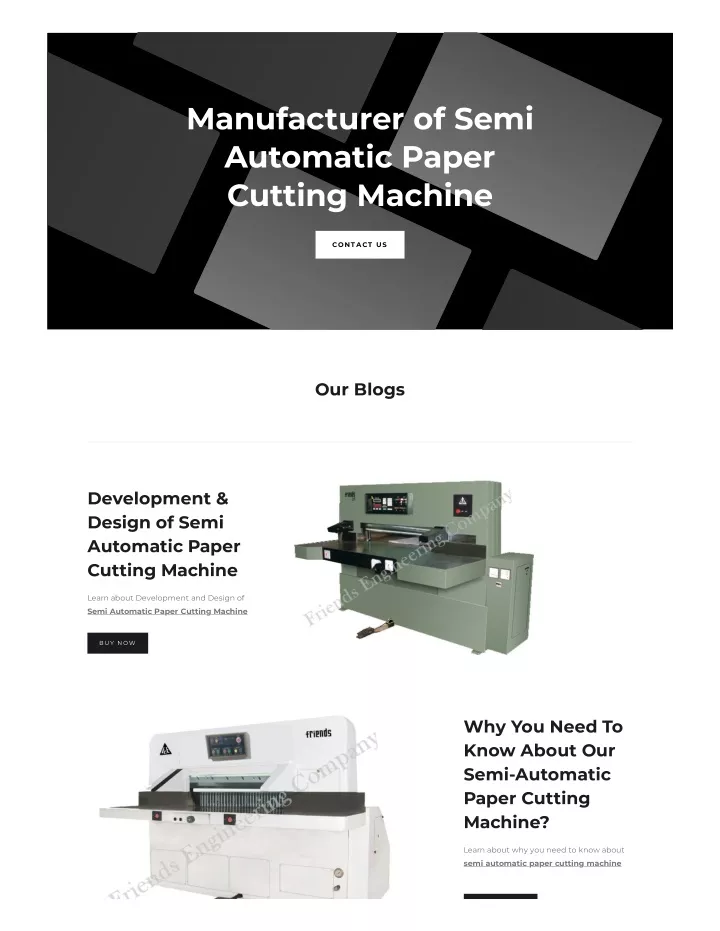 manufacturer of semi automatic paper cutting