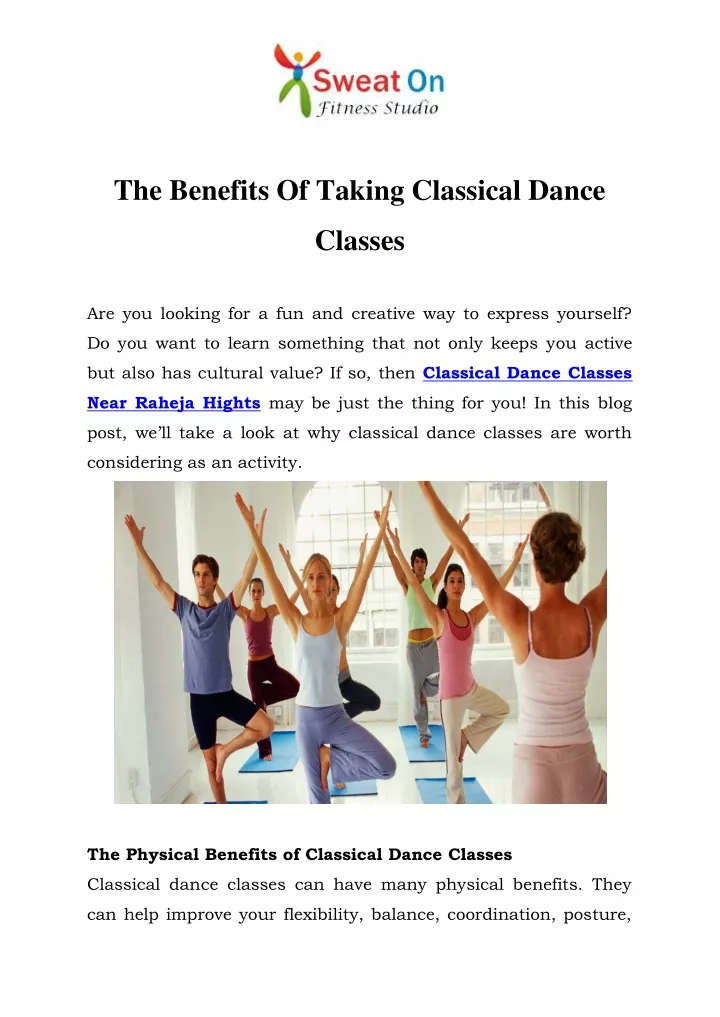 the benefits of taking classical dance