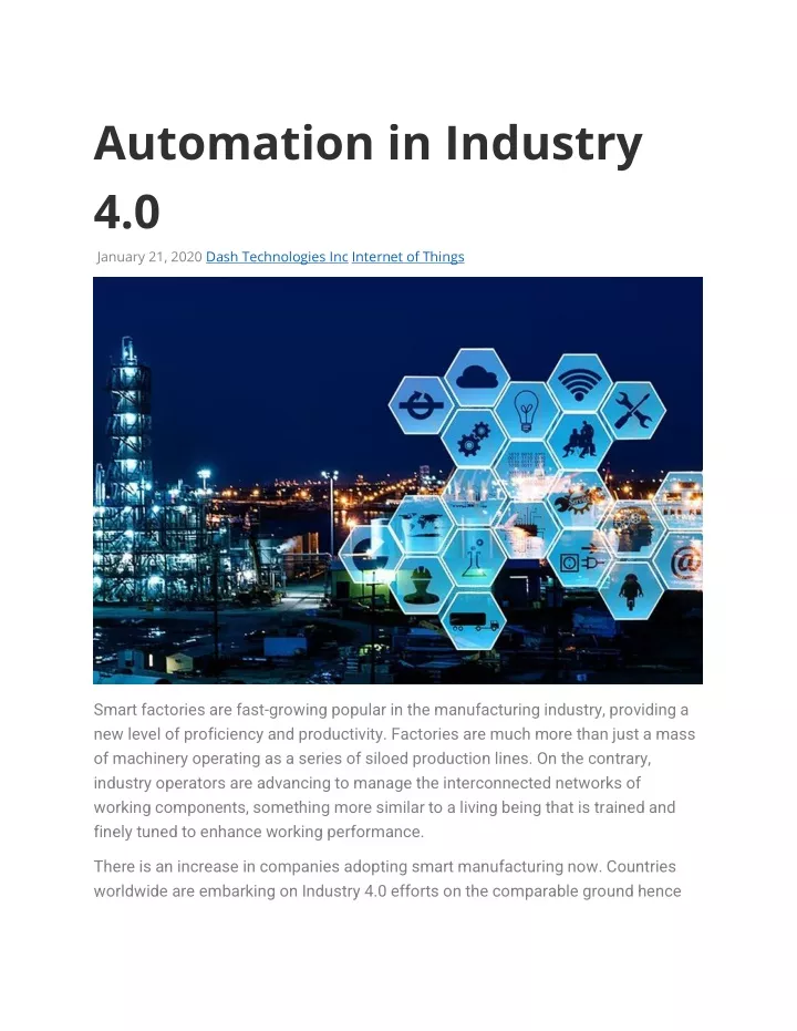 automation in industry 4 0 january 21 2020 dash