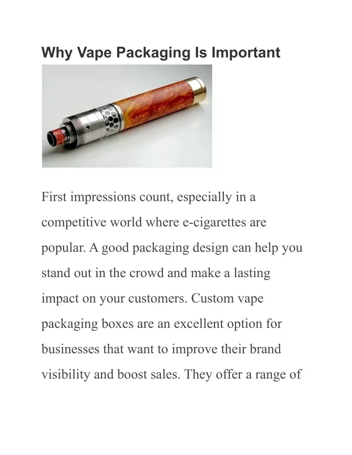why vape packaging is important