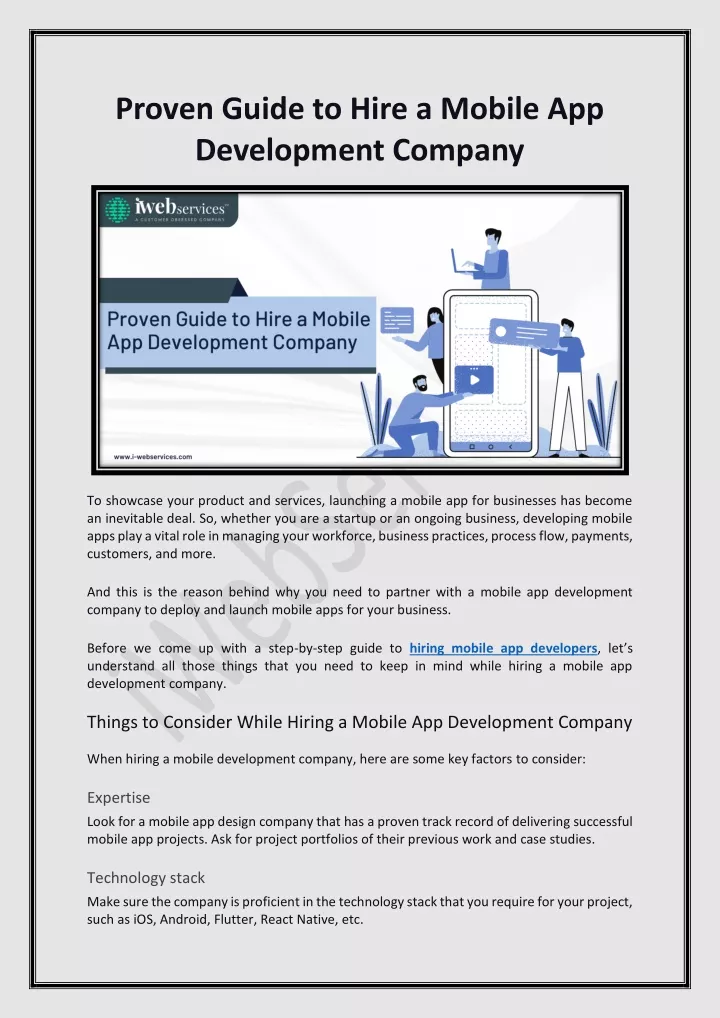 proven guide to hire a mobile app development