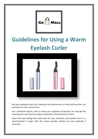 Guidelines for Using a Warm Eyelash Curler