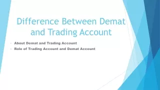 difference between demat and trading account