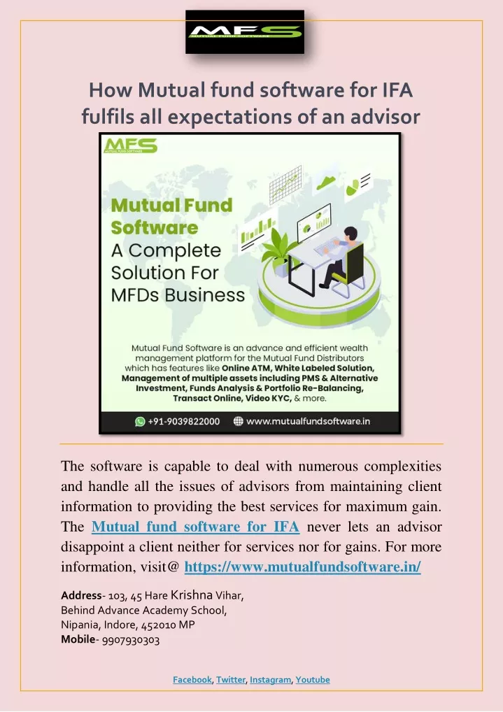 how mutual fund software for ifa fulfils