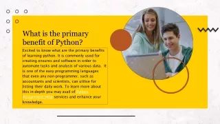 What is the primary benefit of Python